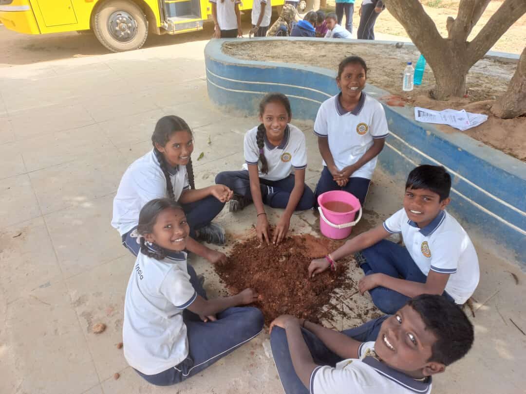 Students planting and caring for the environment